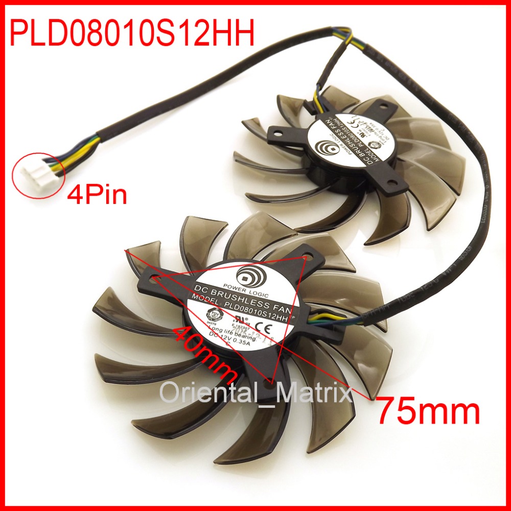 Cpu Heatsink - Free Shipping 2pcs/Lot PLD08010S12HH 75mm 12V