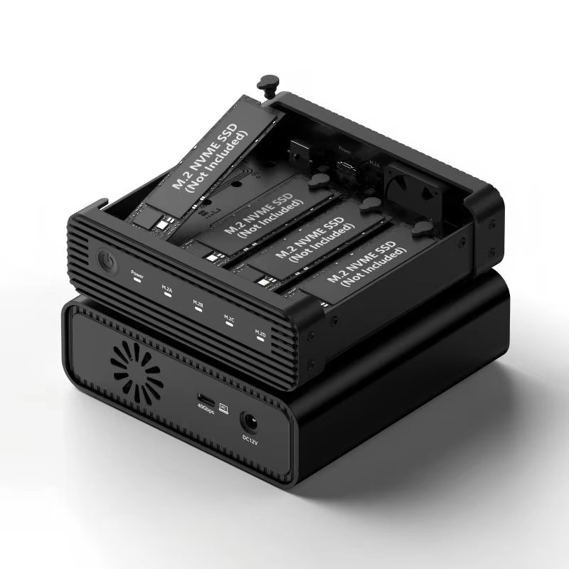 Aluminum M2 4-Bay USB4 Externa - Case Fan recension och pris