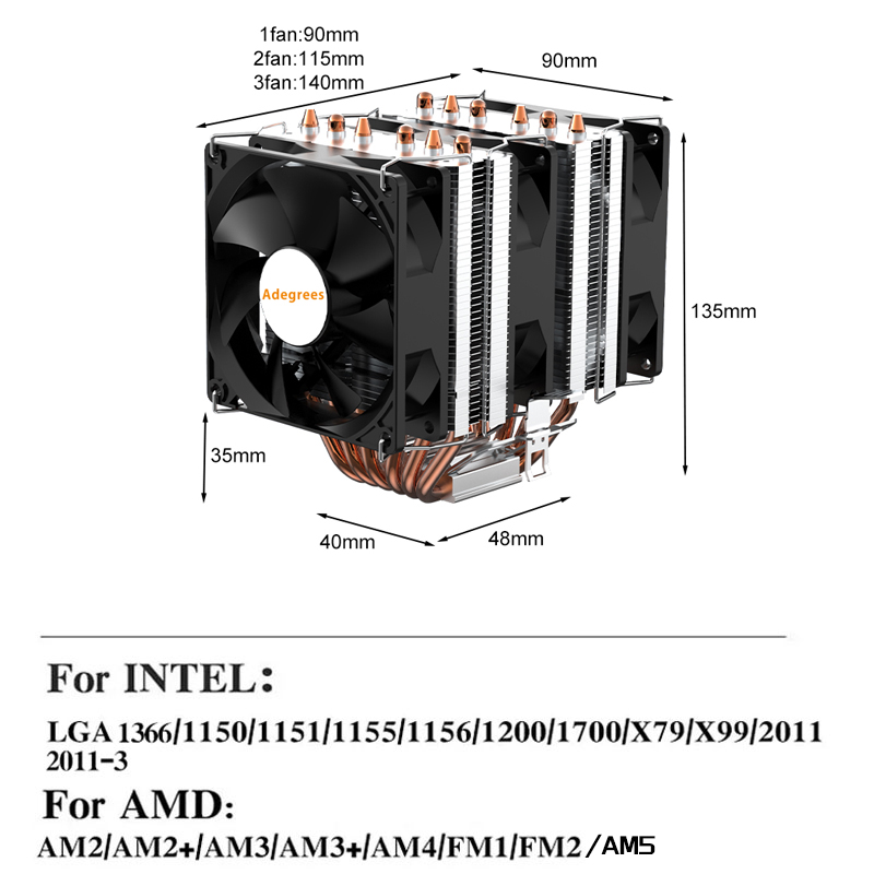 6 Heat Pipe CPU Air Cooler 4Pi - Cpu Heatsink recension och pris