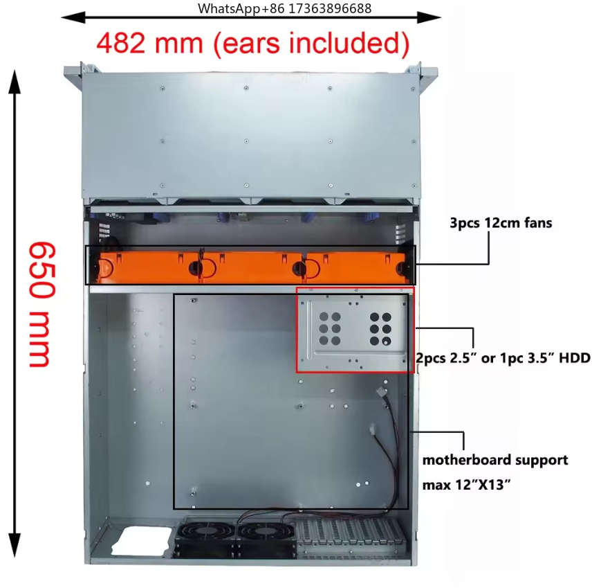 4U Rackmount Server Case 24 Ho - Case Fan recension och pris